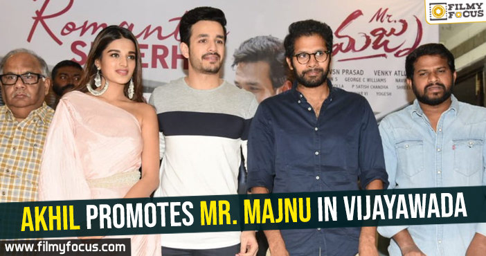 Akhil promotes Mr. Majnu in Vijayawada