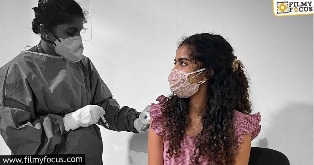 anupama parameswaran gets her first jab of the covid 19 vaccine