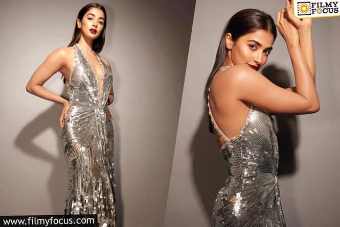 Pooja Hegde Sets the Filmfare Stage on Fire with her Stunning Silver Shimmering Gown