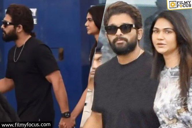 Allu Arjun and wife Sneha Return from Europe Vacay, Spotted Holding Hands and Walking Out!