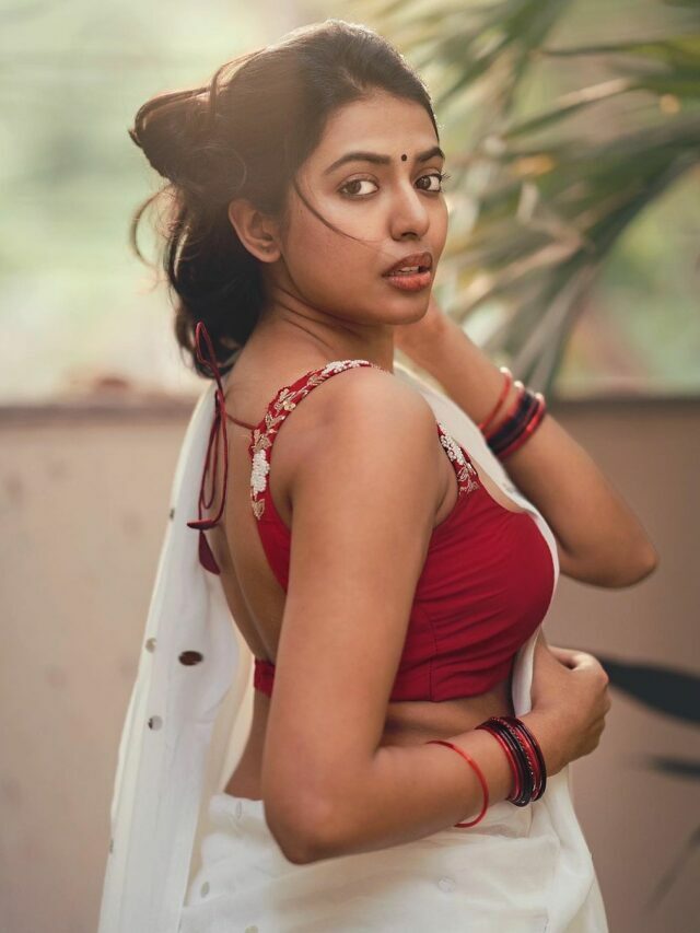Shivani Rajashekar Stunning Stills in White Saree