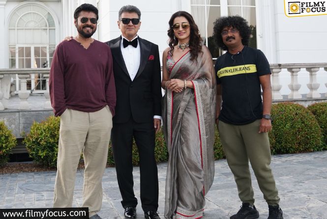 Ajith Kumar And Trisha Shine In Vidaamuyarchi Set Photos